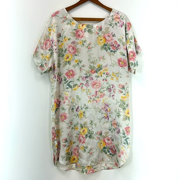 Vintage Barbizon Nightdress Floral Silky Buttons Soft Smooth Flower Pyjamas - Picture 2 of 11